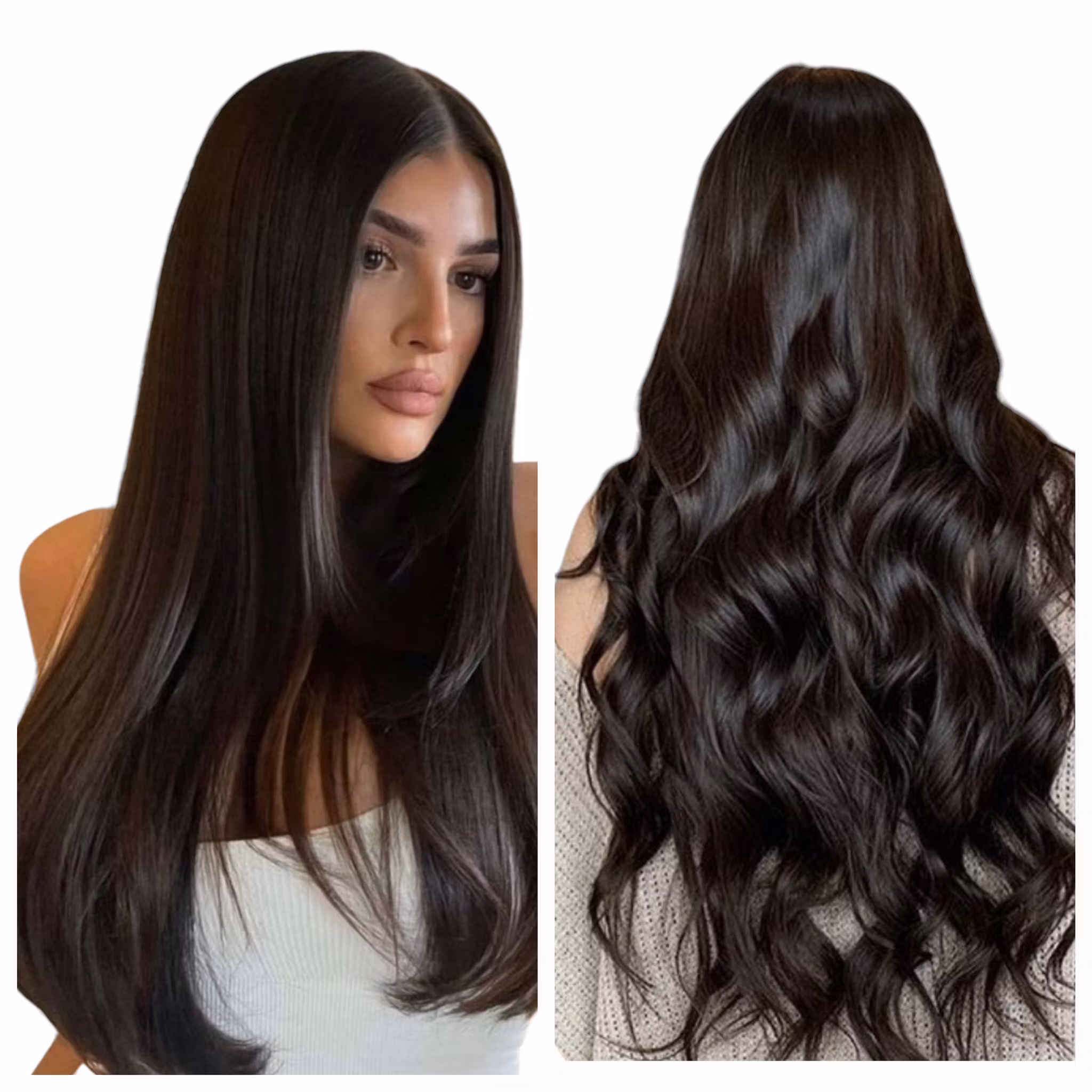 Keratin /Nail hair extensions  Flat-Tip # 2B ( Dark Espresso Brown)