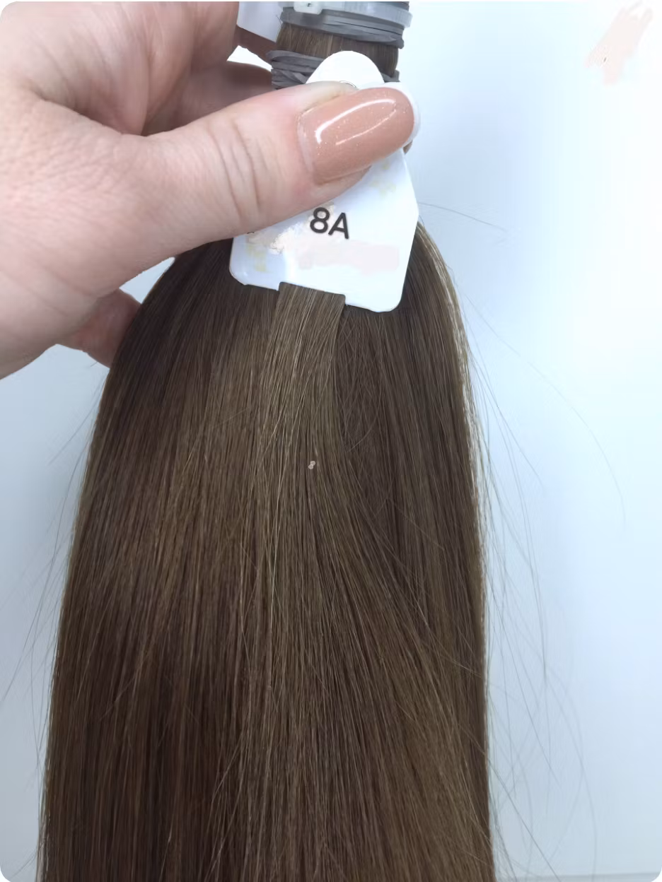 Keratin /Nail hair extensions  Flat-Tip # 8A ( Light Ash Brown)