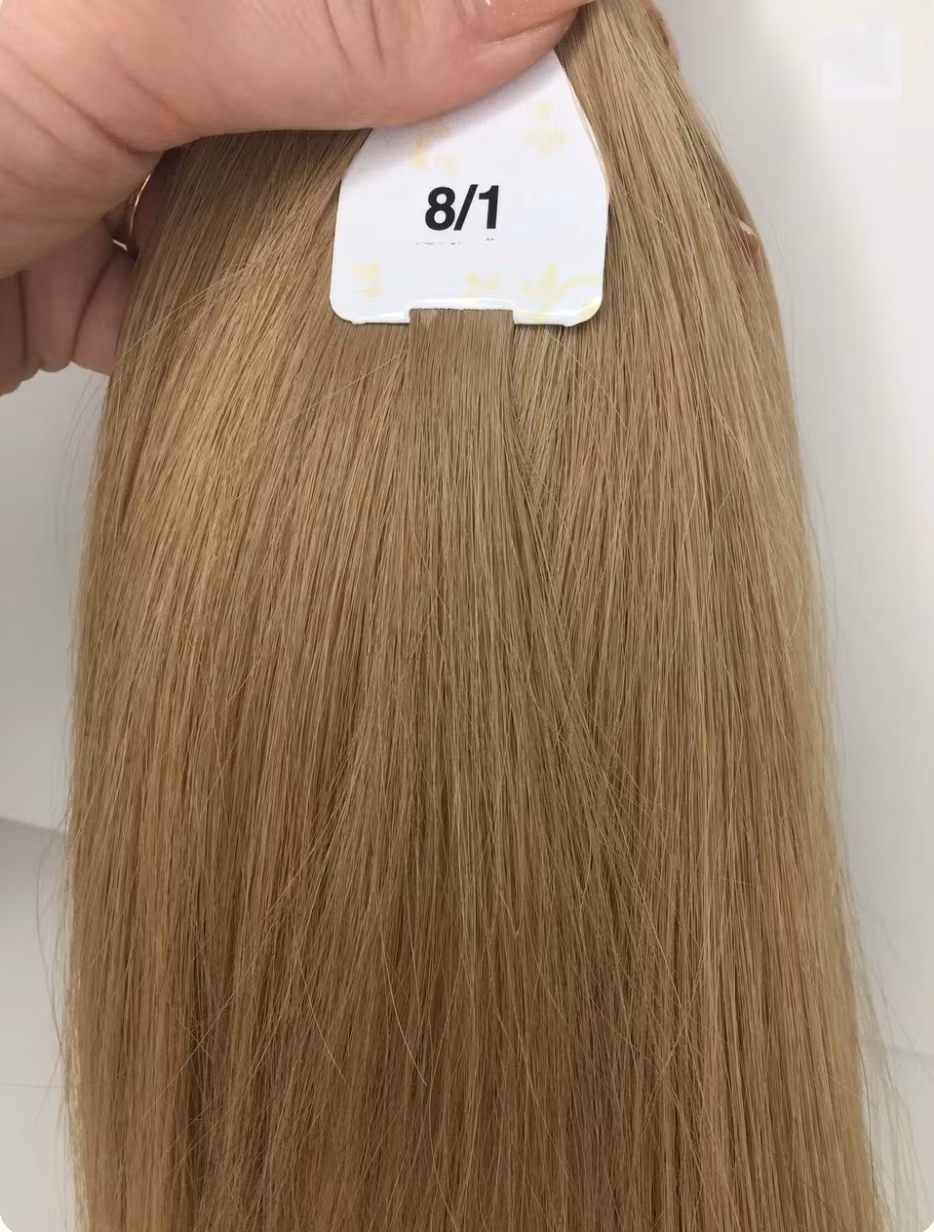 Keratin /Nail hair extensions  Flat-Tip # 8/1 ( Natural Brown)