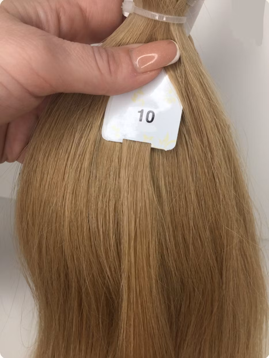 Keratin /Nail hair extensions  Flat-Tip # 10 ( Honey Brown)