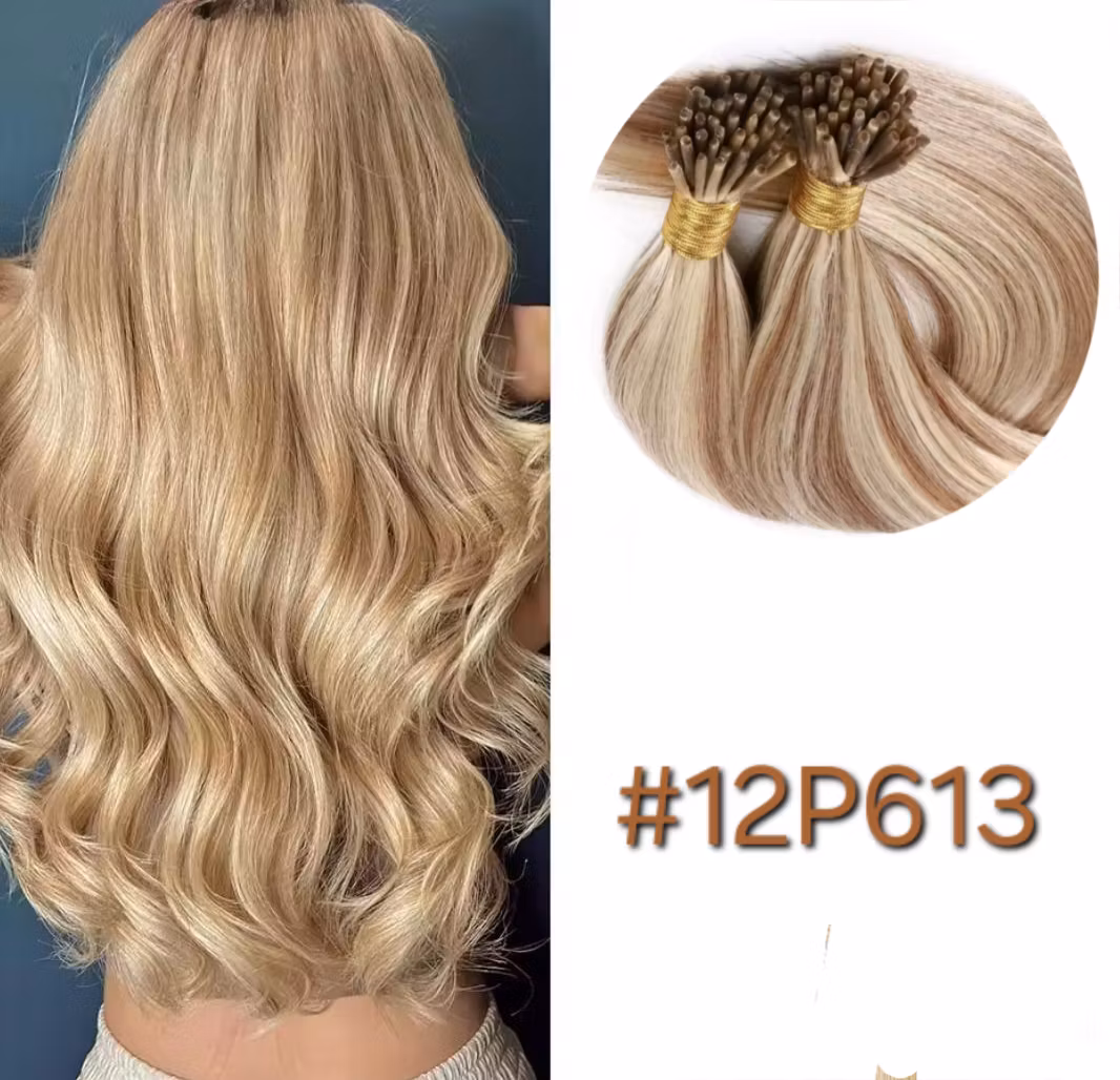 Microring extensions - #12P613 Golden Brown & Bleach Blonde