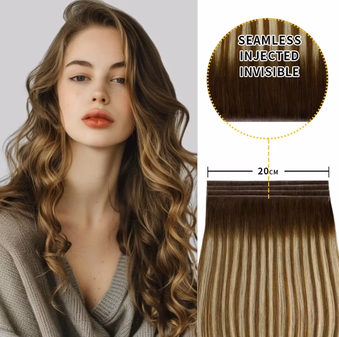 Long Seamless Invisible Tape In Hair Extension - #P6/613/T4