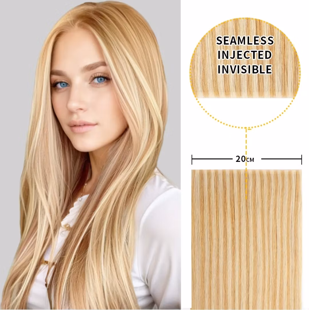 Long Seamless Invisible Tape In Hair Extension - #P27/613