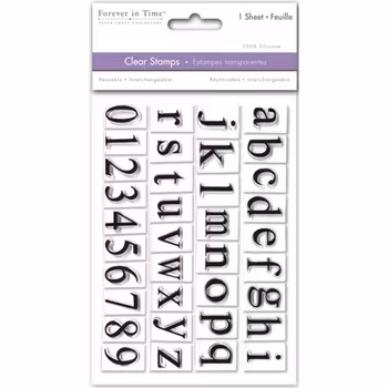 Clear stamps, alfabete, rakt gemena