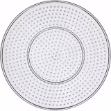 Pärlplatta, dia. 15 cm, transparent, stor rund