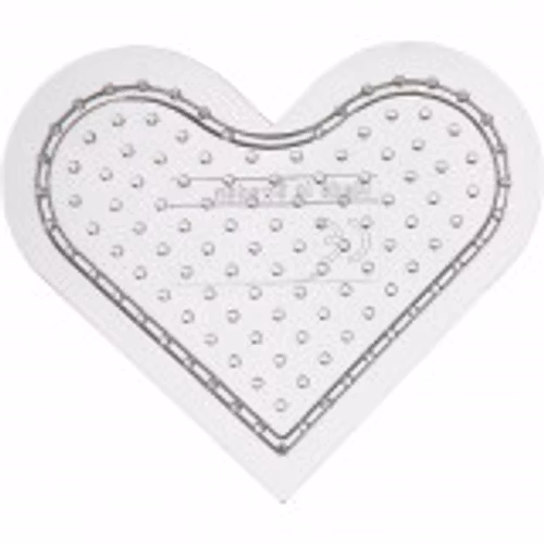 Pärlplatta, H: 8 cm, transparent, litet hjärta