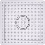 Pärlplatta, stl. 14,5x14,5 cm, transparent, stor kvadrat