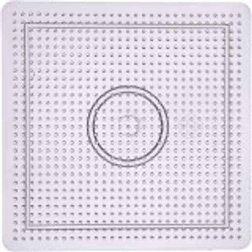 Pärlplatta, stl. 14,5x14,5 cm, transparent, stor kvadrat