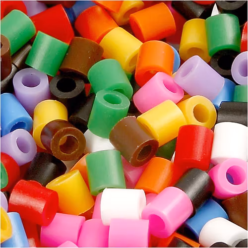 Rörpärlor, stl. medium, stl 5x5 mm, standardfärger, 1100mix