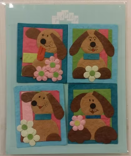 Handmade 3D Stickers, hund 012649