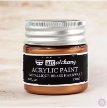 Prima Finnabair Art Alchemy Acrylic Paint 50ml - Metallique Brass Hardware