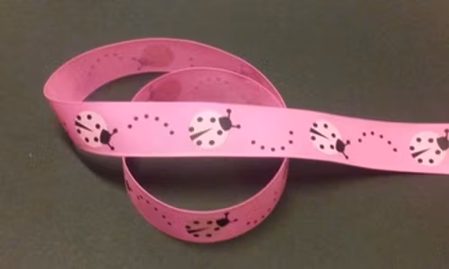 Grosgrain med tryck, 25mmx1m, Ladybug  740611
