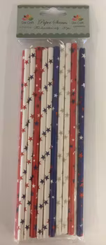 Dixi Craft Paper Straws 20 stk, stjärnor mixade färger