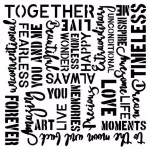 13arts Mask Stencil 15x15cm  Vintage words