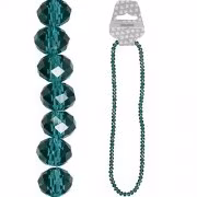 Fasettpärlor, glas 3-4mm, 100st Emerald