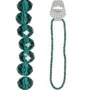 Fasettpärlor, glas 5-6mm, 100st Emerald