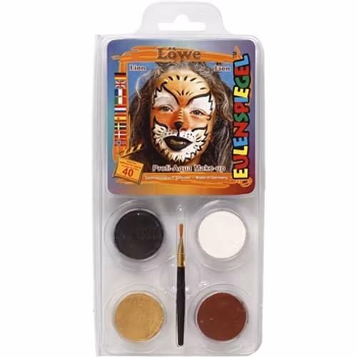Ansiktsfärg, set med 4 st, Tiger/Lejon