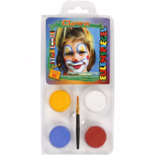 Ansiktsfärg, set med 4 st, Clown