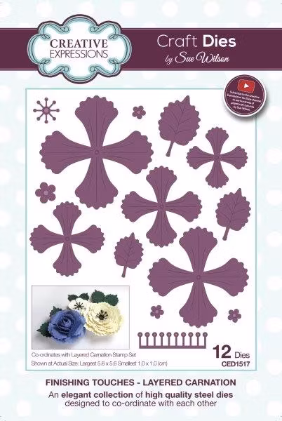 Creative Expressions Die, CED1517 Layered Carnation