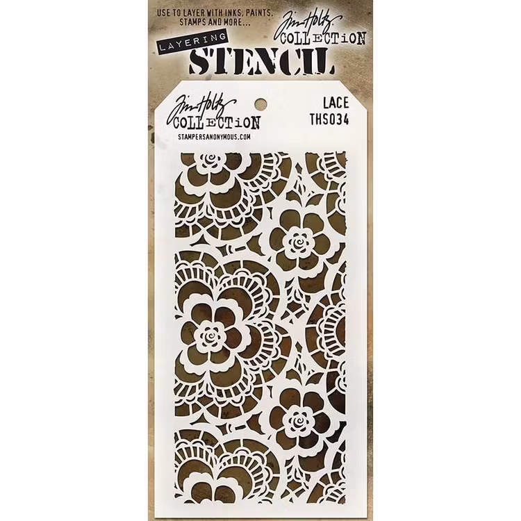 Tim Holtz Layered Stencil 4.125X8.5 - Lace