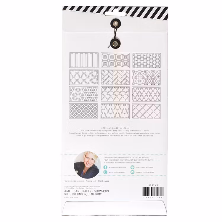 Heidi Swapp, chalk stencil kit - 12 masker 10,5"x5,5"