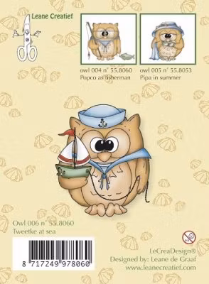 Clear stamp Leane, Owlies - tweetke at sea