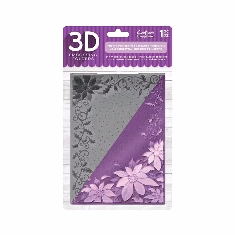 Crafters Companion3D Embossing Folder - pretty pionsettia
