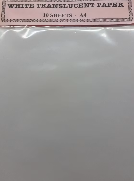 White Translucent paper, Vellum, A4 x 10 ark