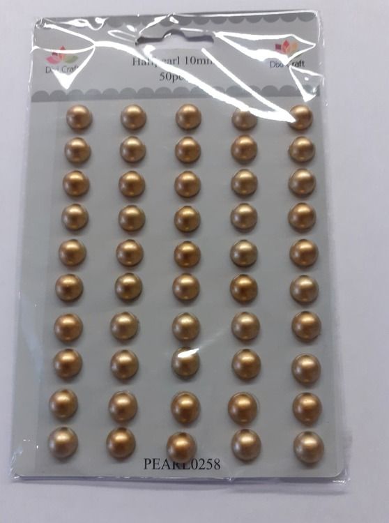 DIXI CRAFT Halfpearls 10MM 50 stk PEARL0258 Guld