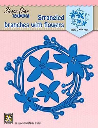 Nellie Snellen Die Blue -  Strangled branches with flowers