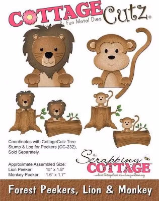 Cottage cutz Die - Forest peekers, lion & monkey