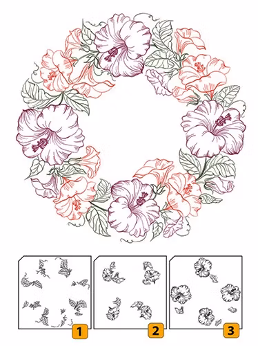 Clearstamps Nellie Snellen - Flower wreath 1 Layered lcs001