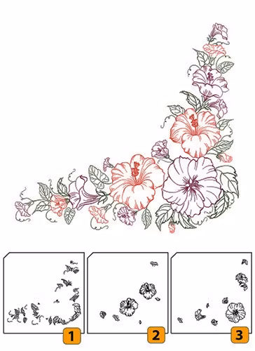 Clearstamps Nellie Snellen - Flower corner 1 Layered lcs004