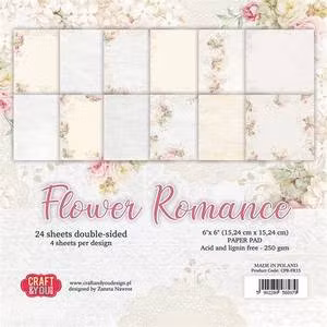 Craft & You Paperpad 6x6 - Flower Romance CPB-FR15