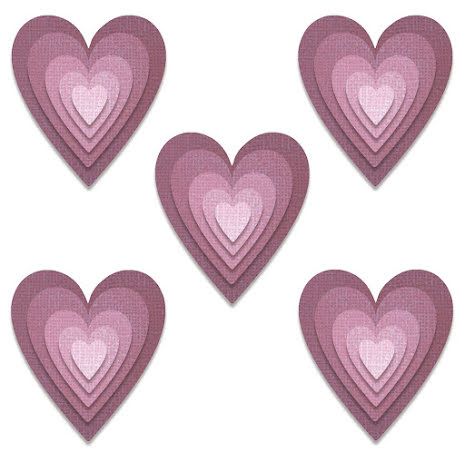 Tim Holtz Sizzix Thinlits Die Set- Stacked Tiles Hearts
