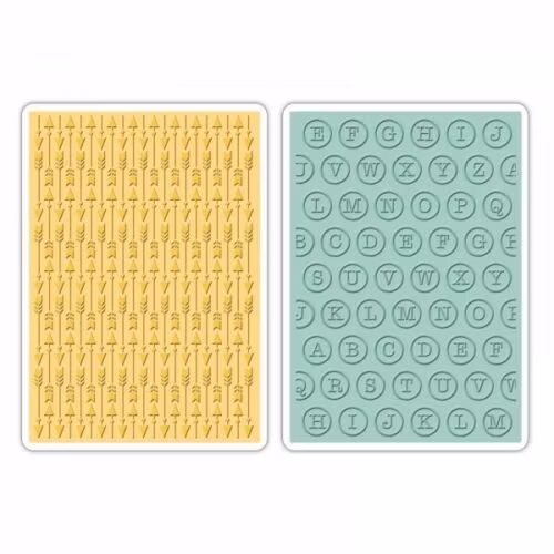 Sizzix embossingfolder 3D - 659771 arrows and typewriter 2 pack