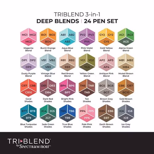 Spectrum Noir TriBlend Marker "Deep Blends 24pcs" SN-TBLE-DBLE24