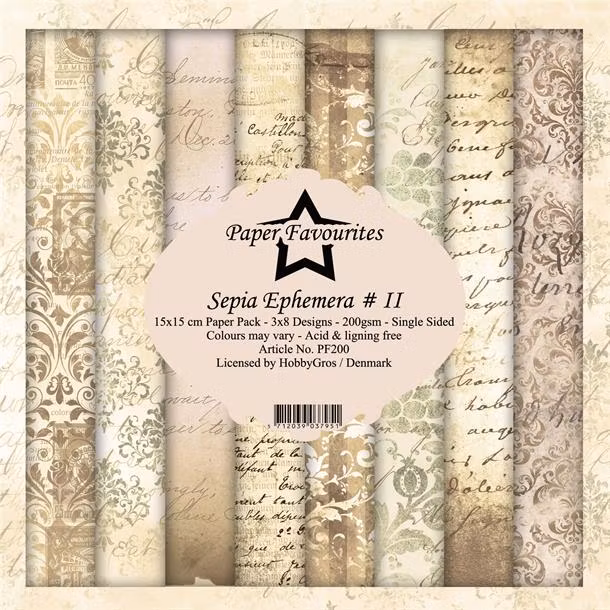 Paper Favourites pack 6x6 - Sepia Ephemera