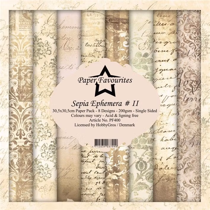 Paper Favourites pack 12x12 - Sepia ephemera