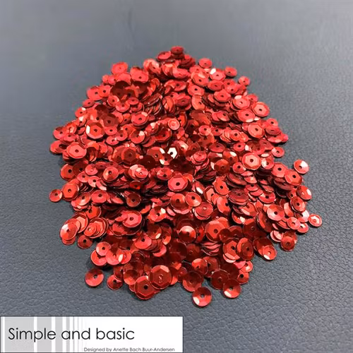 Sequins, simple and basic, Red SBS109