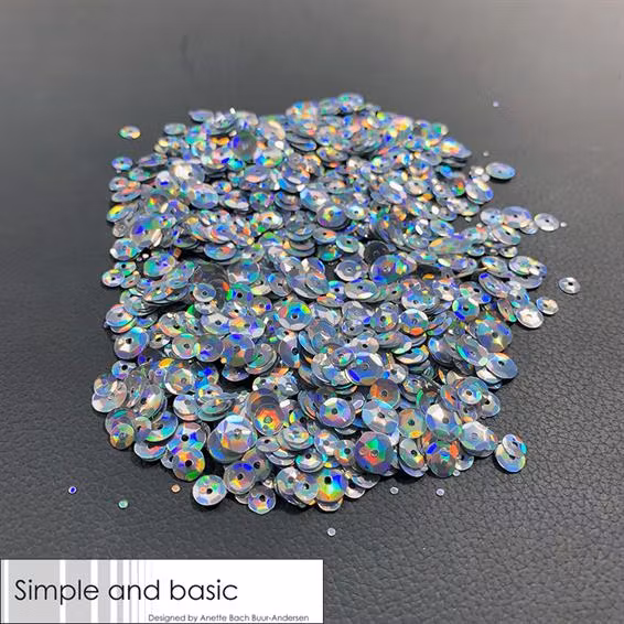 Sequins, simple and basic, Holographic Silver SBS119