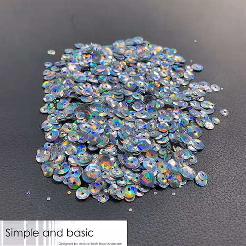 Sequins, simple and basic, Holographic Silver SBS119