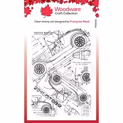 Woodware Clearstamp "Blueprint Background" FRS842