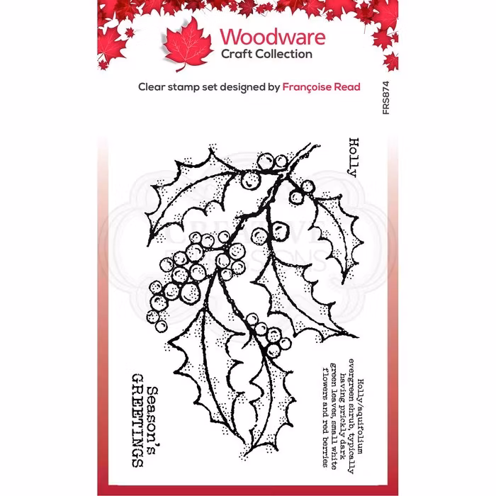 Woodware Clearstamp "Holly Spray" FRS874
