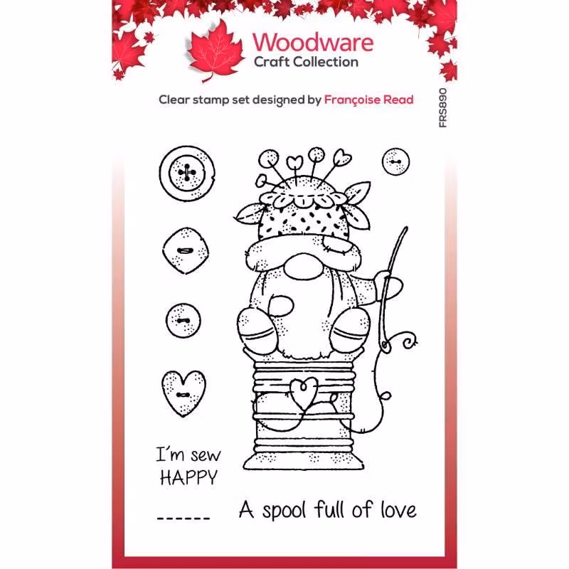 Woodware Clearstamp "Sewing Gnome" FRS890