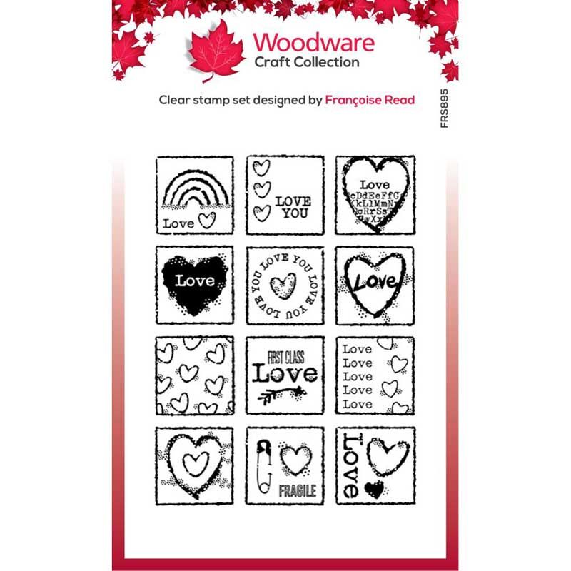 Woodware Clearstamp  "Love Squares" FRS895