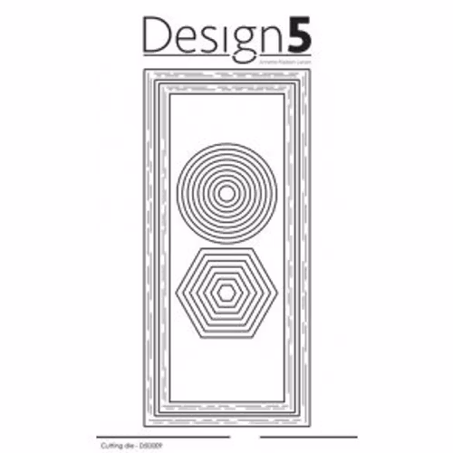 Dedisgn5 Dies - frame hexagon circle  D5D009