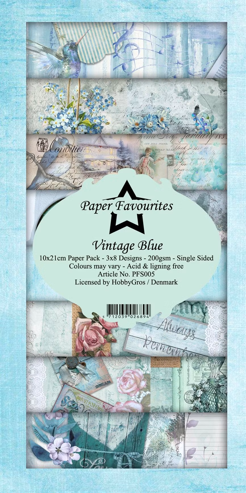 Paper Favourites pack Slim - Vintage blue