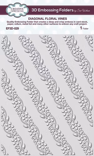 Creative Expressions Embossingfolder - Diagonal Floral Vines EF3D-029