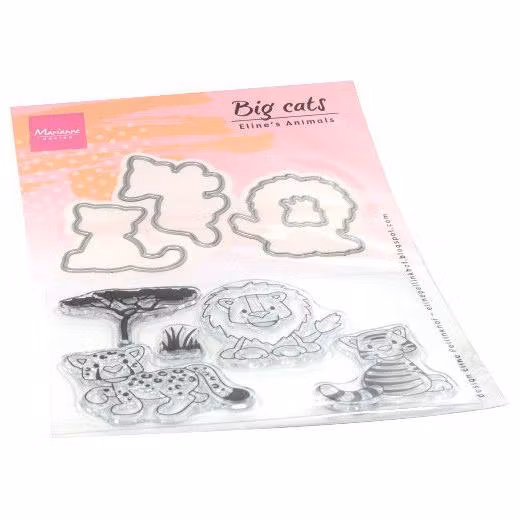 Marianne Design CLEARSTAMP + DIE EC0182 Eline's Big Cats